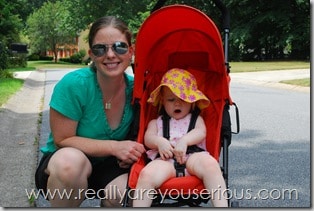 Mommy and #2 in the shade