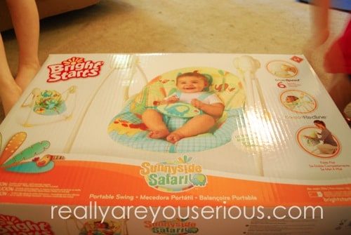 bright starts portible swing giveaway and review