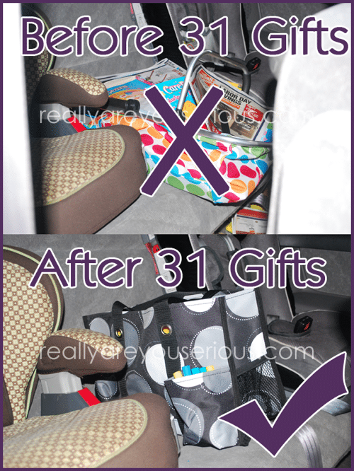 saving my backseat with 31 gifts