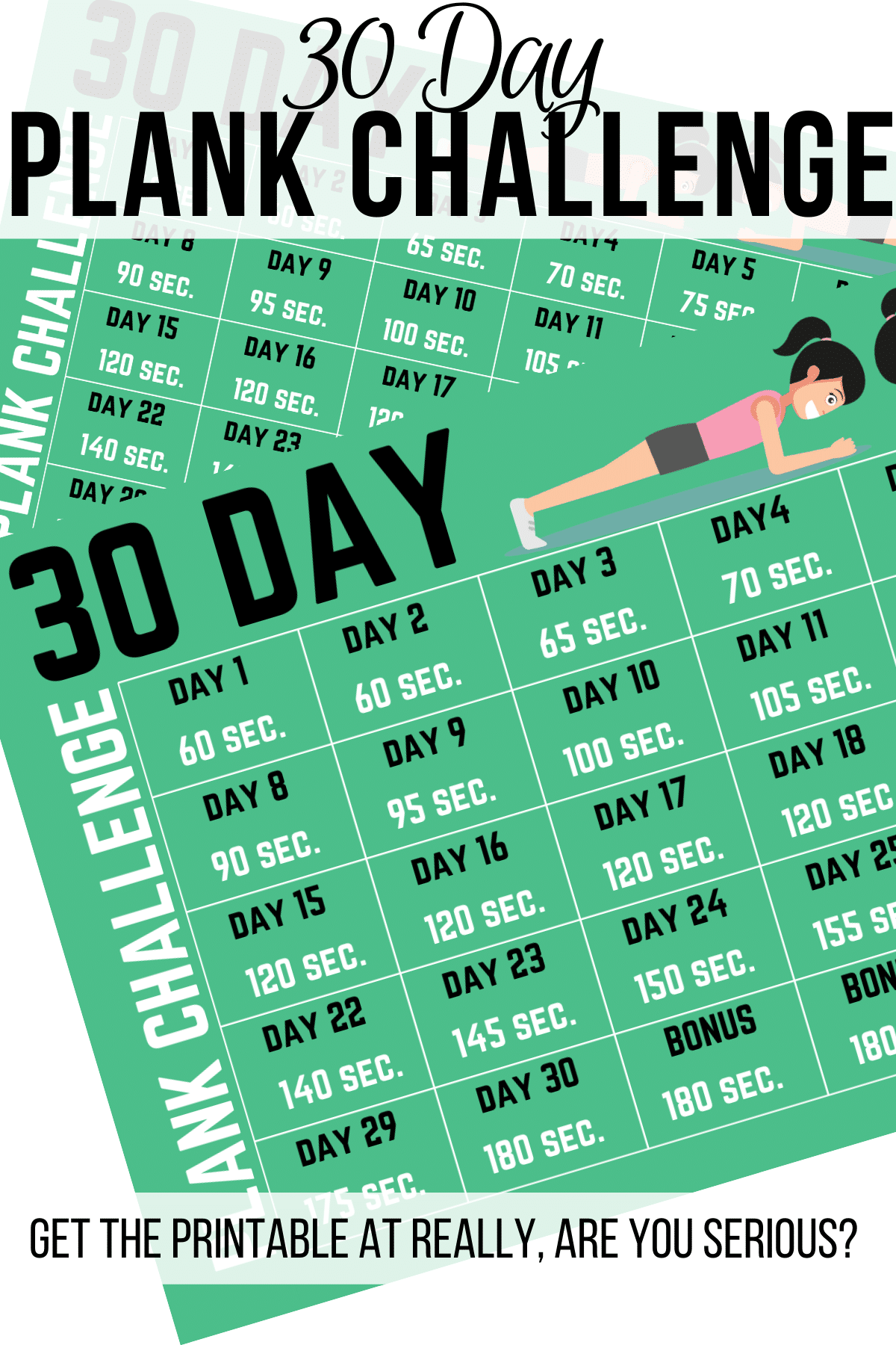 Printable 30 Day Plank Challenge Chart Best Event in The World